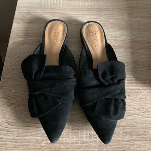 Schutz bow flat mules